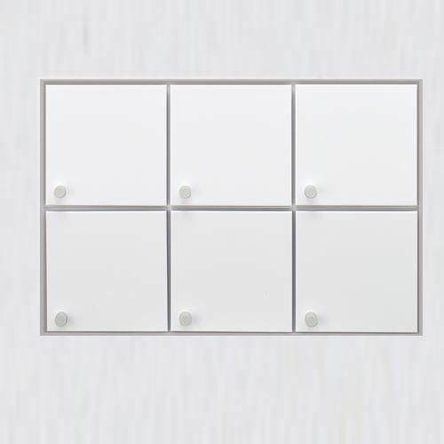 ユニオン OAS-SNC-03-3-2 パーソナルボックス 6ボックス(横) スチール：ポーラルホワイトペイント 1台 ※直送/代引不可/沖縄・離島配送不可