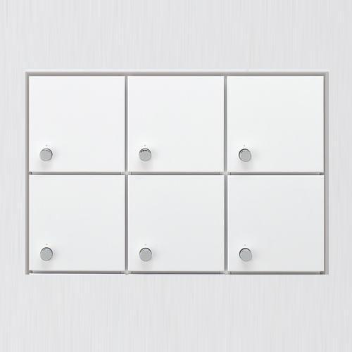 ユニオン OAS-SNC-02-3-2 パーソナルボックス 6ボックス(横) スチール：ポーラルホワイトペイント 1台 ※直送/代引不可/沖縄・離島配送不可