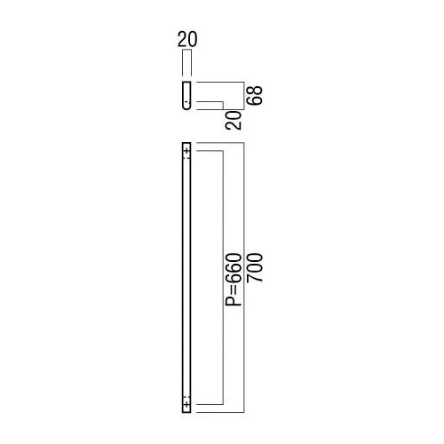 ユニオン ドアハンドル G2110-01-222-L700 ステンレス ユニフォート2マットブラック L700 1セット（内外)_1