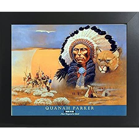 【並行輸入品】 Native American Framed Poster - Indian Chief Quanah Parker Wall Decor Conte アートレプリカ