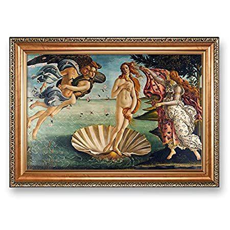 【並行輸入品】 Sandro Botticelliによるヴィーナスの誕生、フレームサイズ:28.5x20.5インチ、画像サイズ:24x16 ワールドクラシックアート複 アートレプリカ