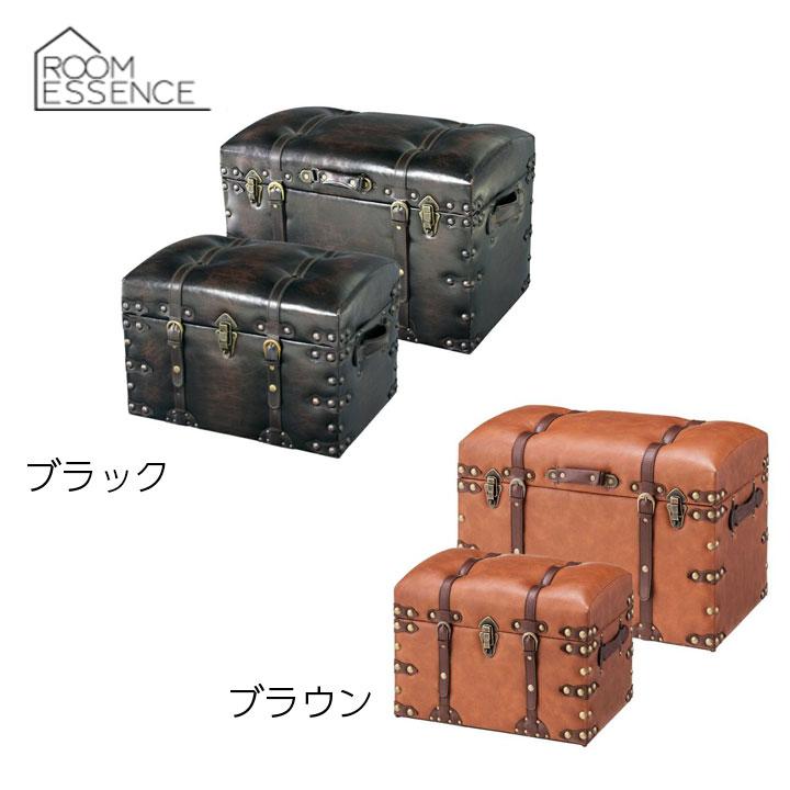 ROOM ESSENCE レオンスツール 大小 2点セット トランクセット 収納