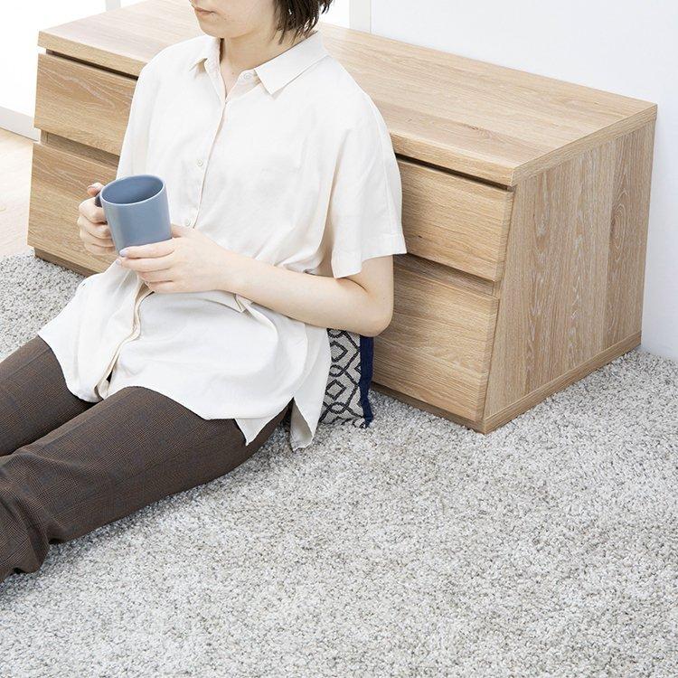 チェスト MYチェスト 収納家具 奥行42cm タンス 引き出し 二段 おしゃれ 完成品 北欧 木目 木製 ローチェスト 幅100cm 大容量 オーク リビング 寝室 組立不要の画像