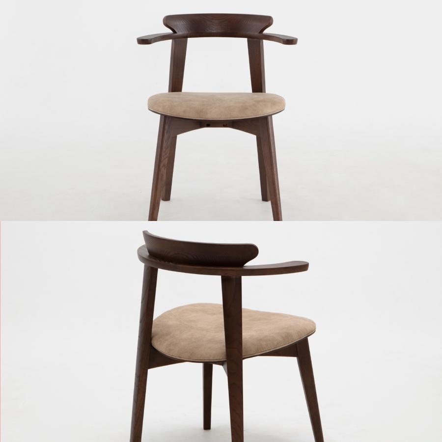 シギヤマ家具工業 ダイニングチェア 肘付き 完成品 幅60.5cm 座面高