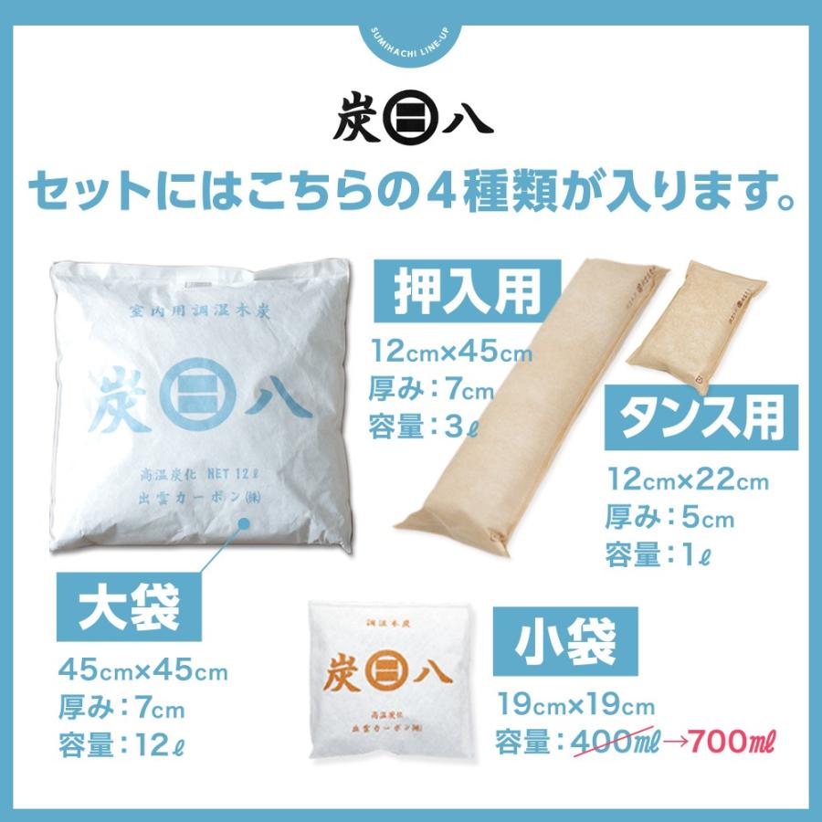 炭八 除湿剤 室内 繰り返し 結露 押入れ用 調湿 大袋 選べるセット :ielabo100049:イエノLabo. - 通販 - Yahoo