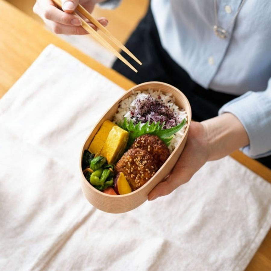 曲げわっぱ 弁当 Mサイズ 中 国産 弁当箱 日本製 鳥取 智頭 白木仕上げ