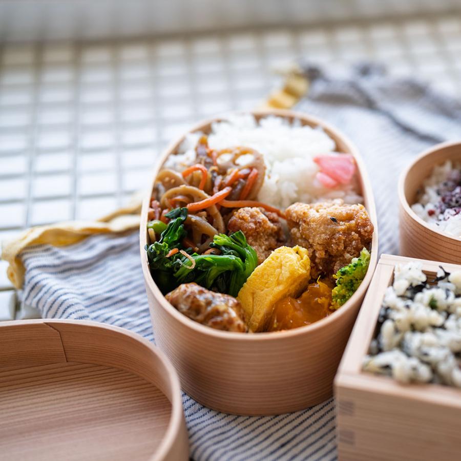 わっぱ弁当 ワッパ Lサイズ 大 国産 曲げわっぱ 小判型 弁当箱 ランチボックス 日本製 鳥取 智頭 白木仕上げの画像