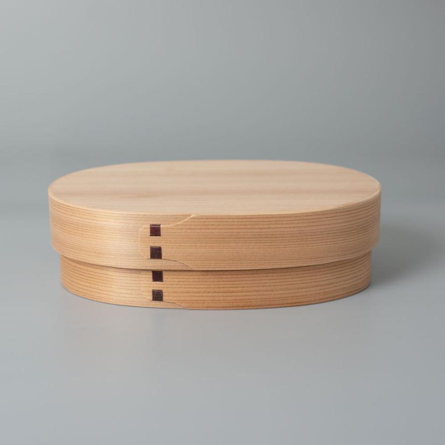 わっぱ弁当 ワッパ Lサイズ 大 国産 曲げわっぱ 小判型 弁当箱 ランチボックス 日本製 鳥取 智頭 白木仕上げの画像
