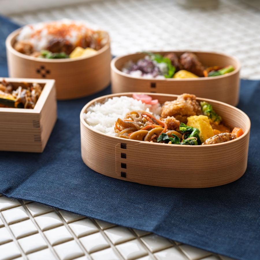 わっぱ弁当 ワッパ Lサイズ 大 国産 曲げわっぱ 小判型 弁当箱 ランチボックス 日本製 鳥取 智頭 白木仕上げの画像