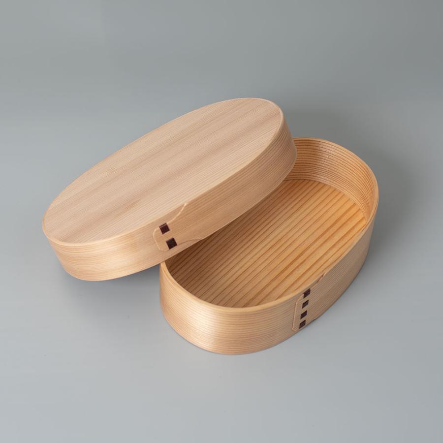 わっぱ弁当 ワッパ Lサイズ 大 国産 曲げわっぱ 小判型 弁当箱 ランチボックス 日本製 鳥取 智頭 白木仕上げの画像