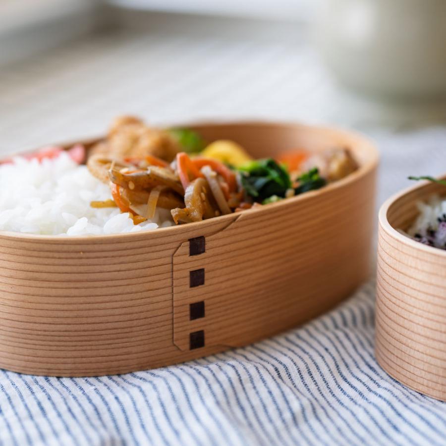わっぱ弁当 ワッパ Lサイズ 大 国産 曲げわっぱ 小判型 弁当箱 ランチボックス 日本製 鳥取 智頭 白木仕上げの画像