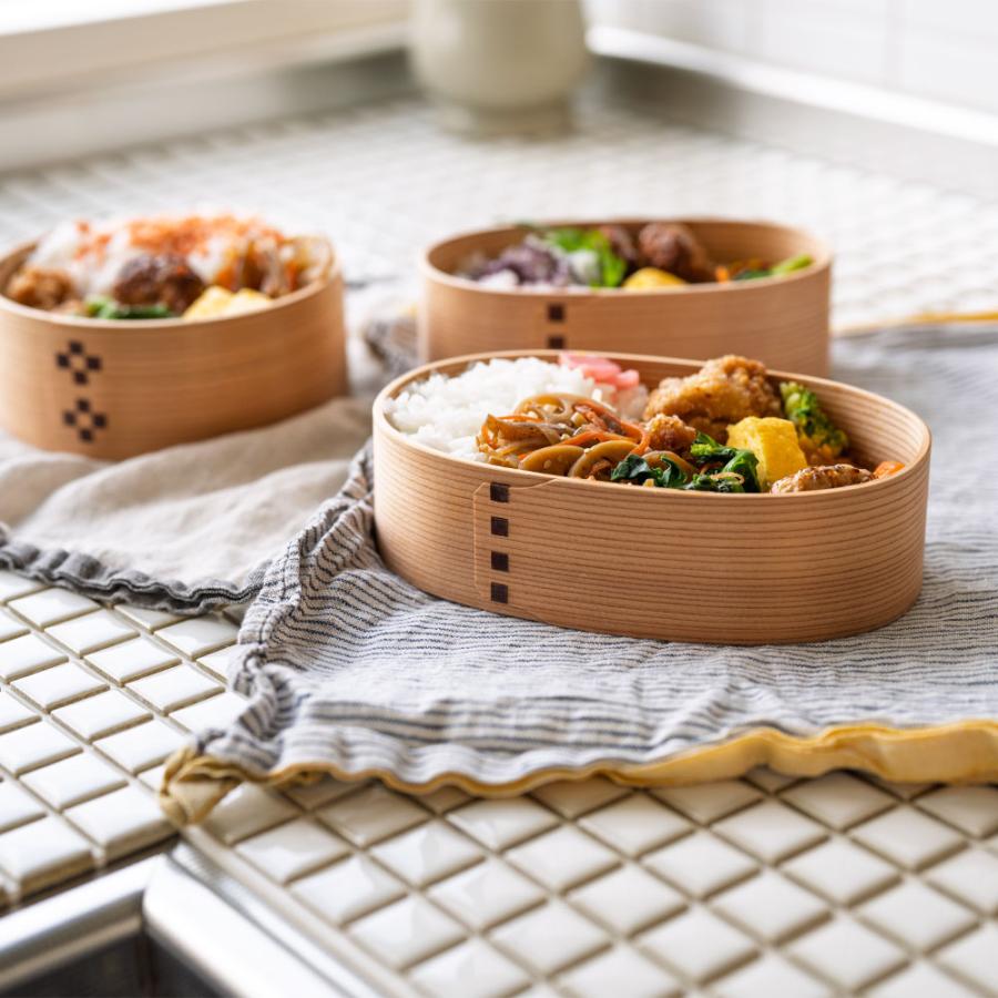 わっぱ弁当 ワッパ Lサイズ 大 国産 曲げわっぱ 小判型 弁当箱 ランチボックス 日本製 鳥取 智頭 白木仕上げの画像