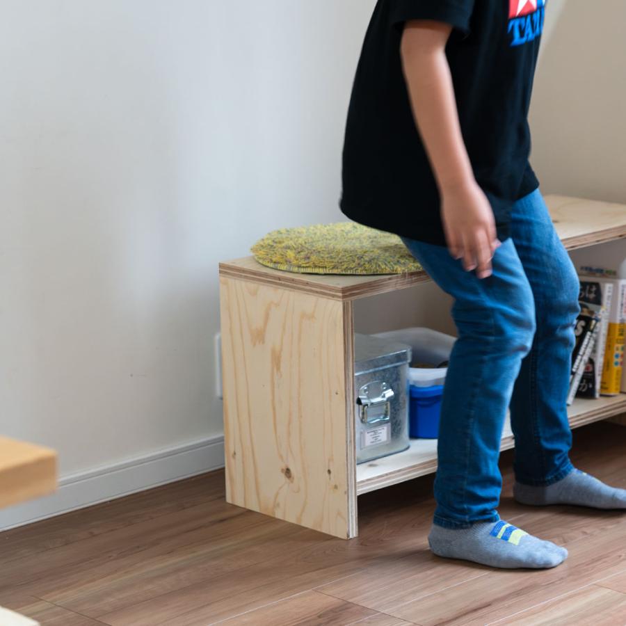 スツール stool 図工室のイス850 ベンチ 木製 収納 椅子 : イエノLabo