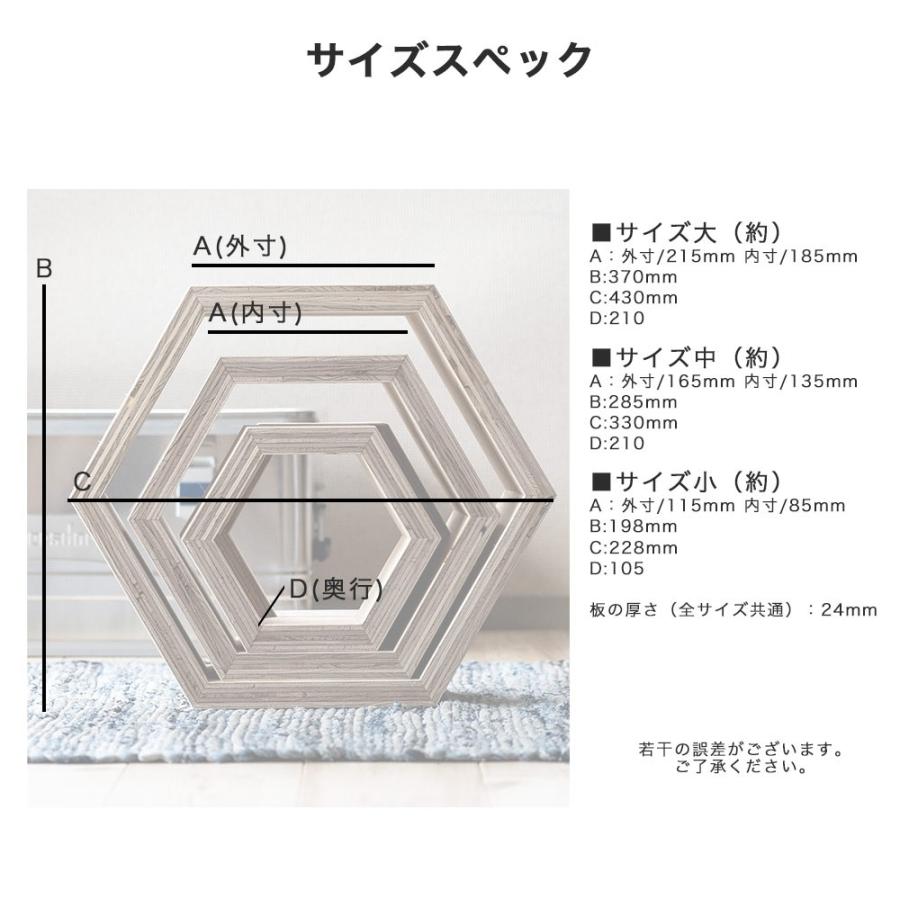 ハニカムシェルフBOX 4セット ヘキサ 6角形 収納 ディスプレイの画像