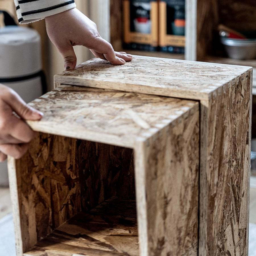 【けんちん】OSB オープンボックスセット 文庫 収納ボックスセット シェルフボックス4 あられ組み : イエノLabo