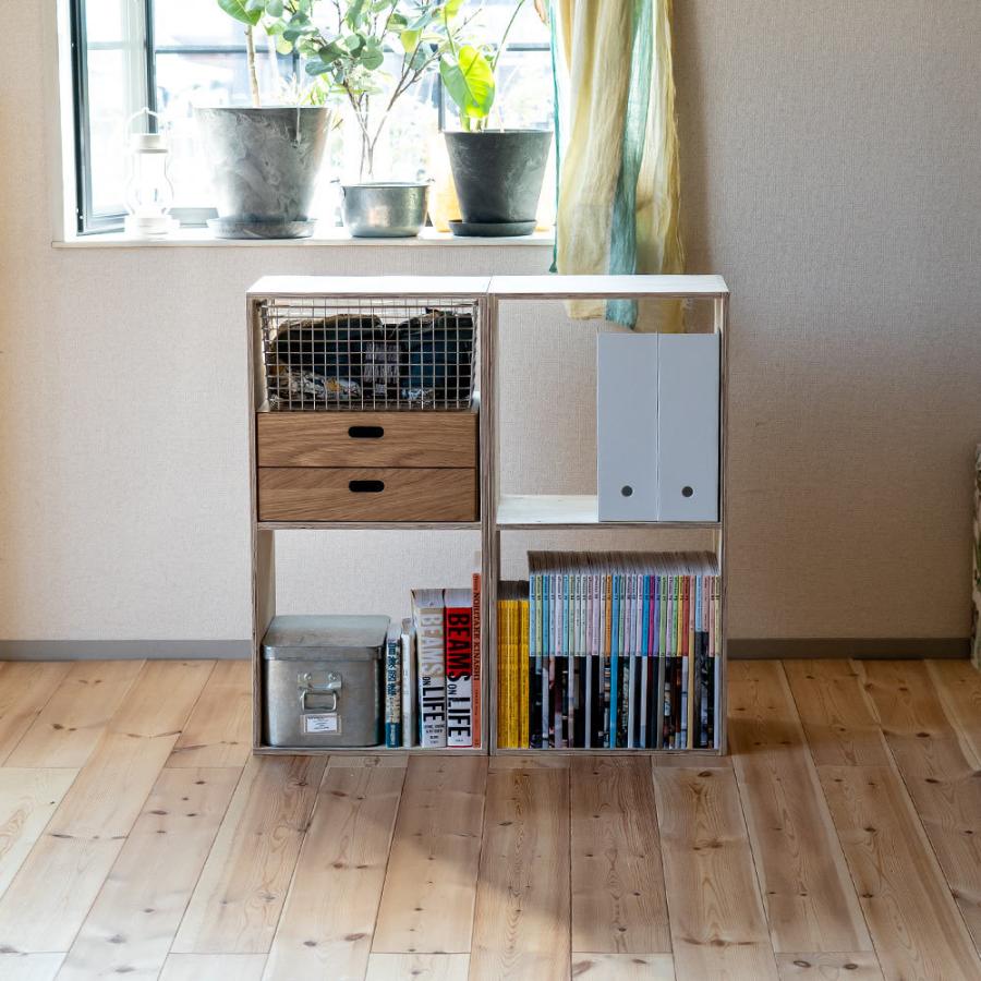 オープンシェルフ2 スタッキング2 収納 本棚 木箱 ルーター