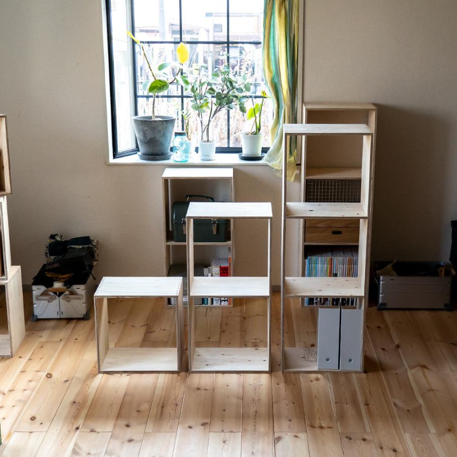 オープンシェルフ1 スタッキング 収納 本棚 木箱 : イエノLabo. - 通販