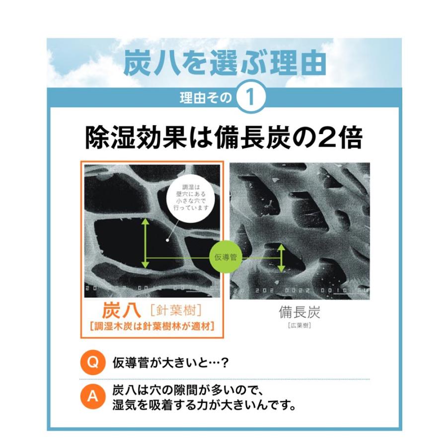 炭八ワイド 8L 8袋セット 室内 8L 大袋 湿気取り 除湿 梅雨対策 梅雨グッズ 湿度 結露防止｜ienolabo｜10