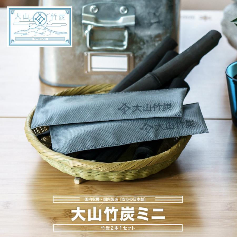 大山竹炭 ミニ 2本組 靴用 調湿 消臭 抗菌 チャコール 湿気対策 ニオイ