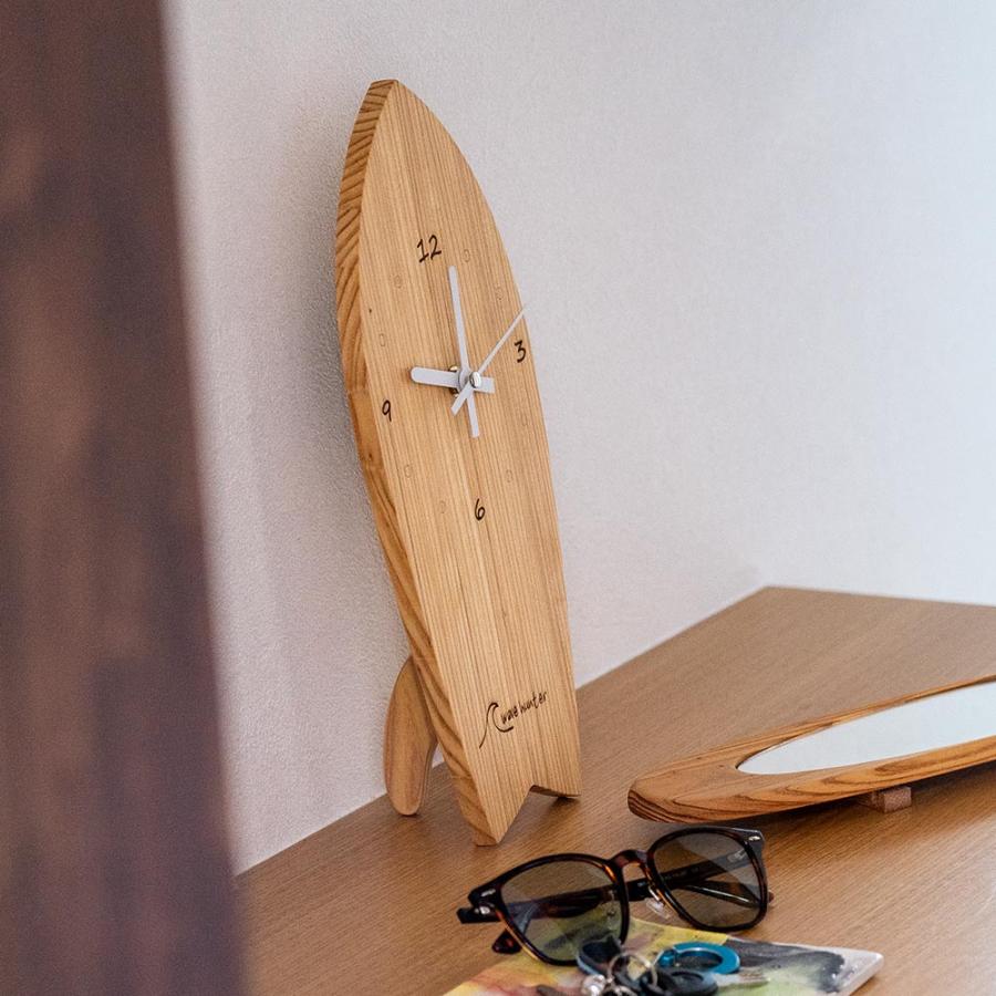 wave hunter オリジナル サーフボード型 時計 サーフィン 木製