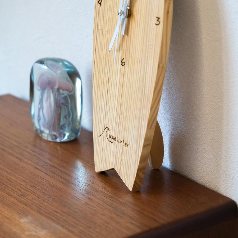 wave hunter オリジナル サーフボード型 時計 サーフィン 木製