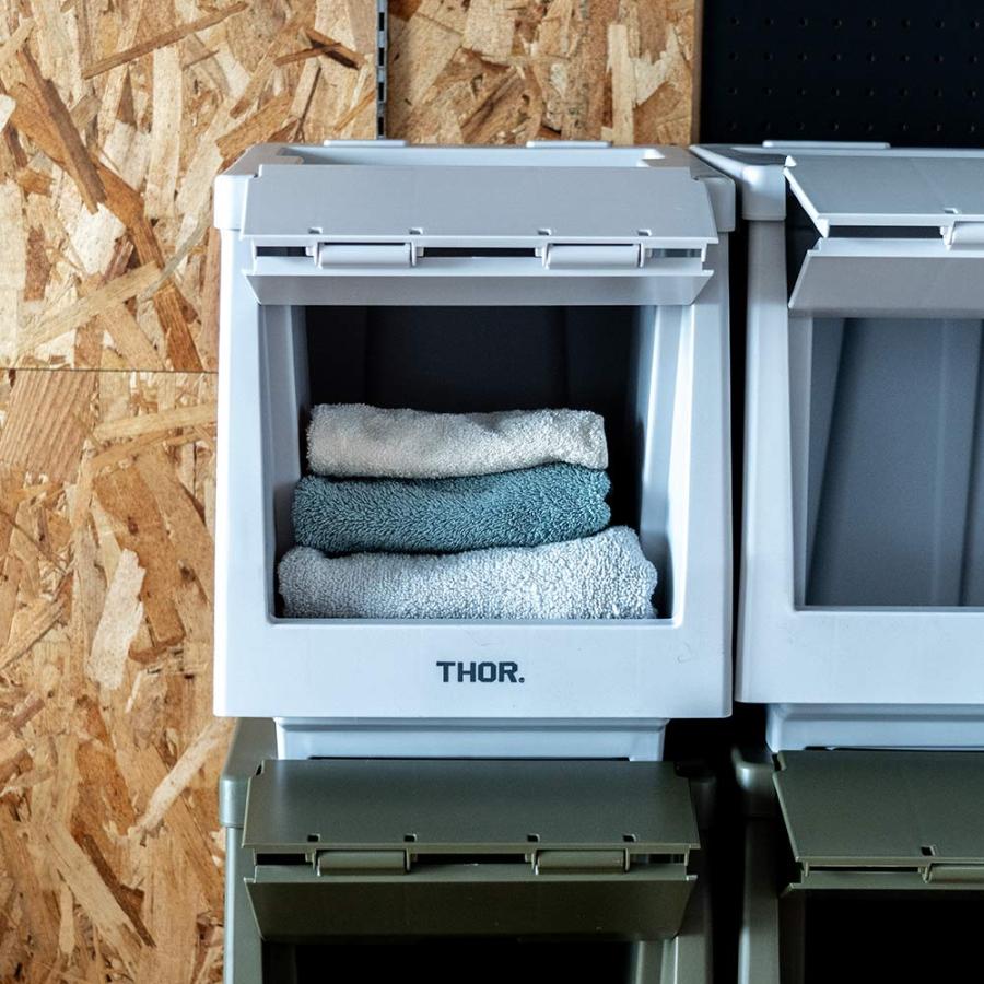 THOR Stacking Shelf Container スタッキングシェルフ 50Lセット (上蓋＋前扉付き)の画像