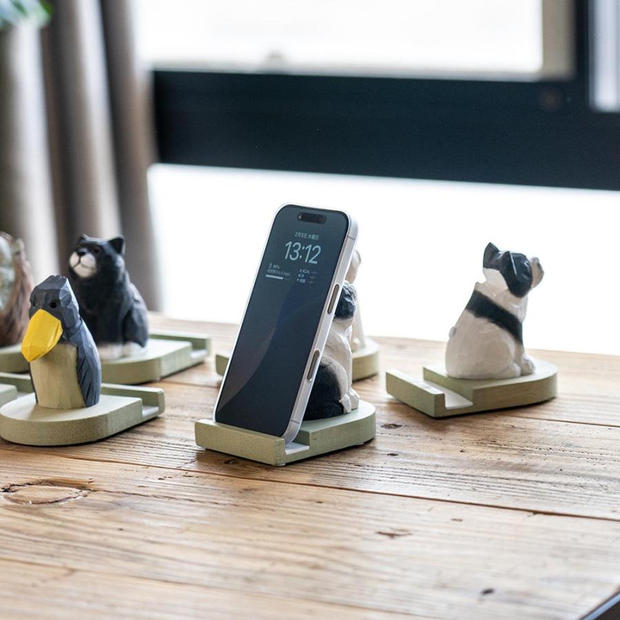 奇々怪界スマホスタンド&2025年ピコクレープノベルティセット キシマ Fika フィーカ スマホスタンド 動物 木彫り 木製 卓上 デスク