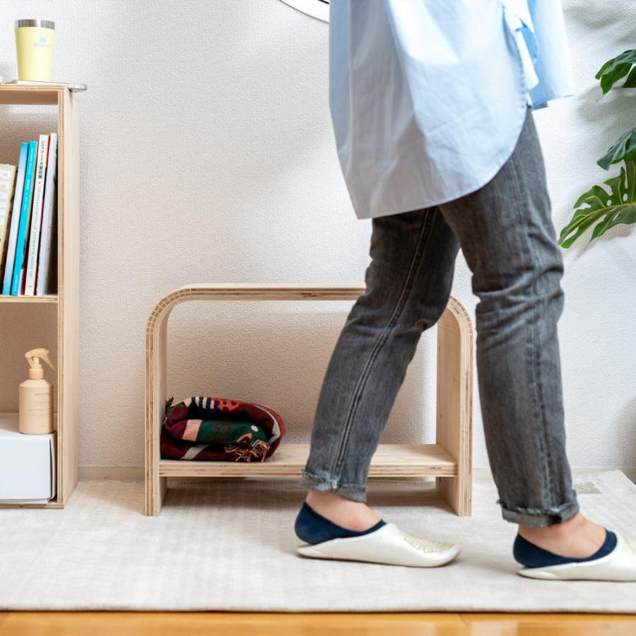 スツールR型 600 高さ420mm ベンチ シェルフ オリジナル イエノLabo