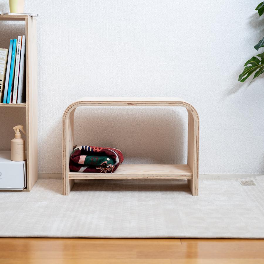 【inorian さま 専用】オーダー シェルフベンチ スツールR型 450 高さ335mm ベンチ シェルフ オリジナル イエノLabo