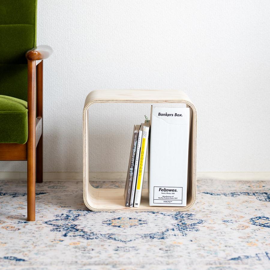 角がなく、ゆるやか曲線のR型シェルフ オープンシェルフ キューブ