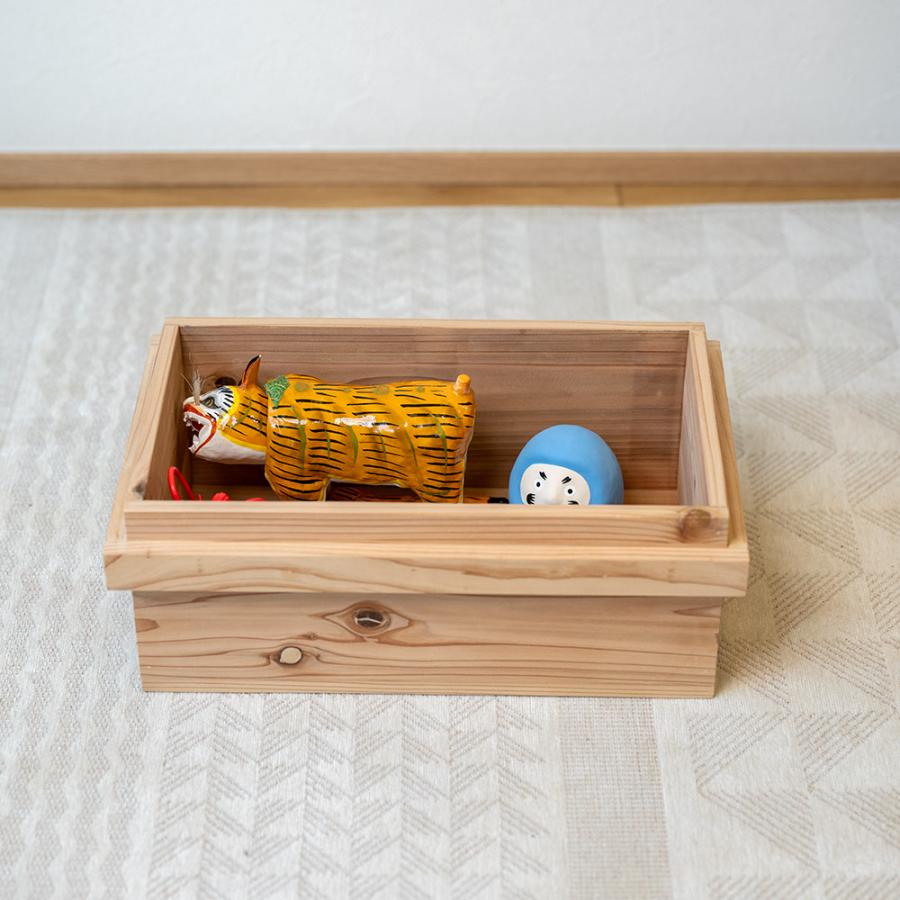 marumaru りんご箱 3箱 & 収納小箱 2箱 国産杉材のふた付き収納箱 小 りんご箱 茶箱 収納ボックス BOX