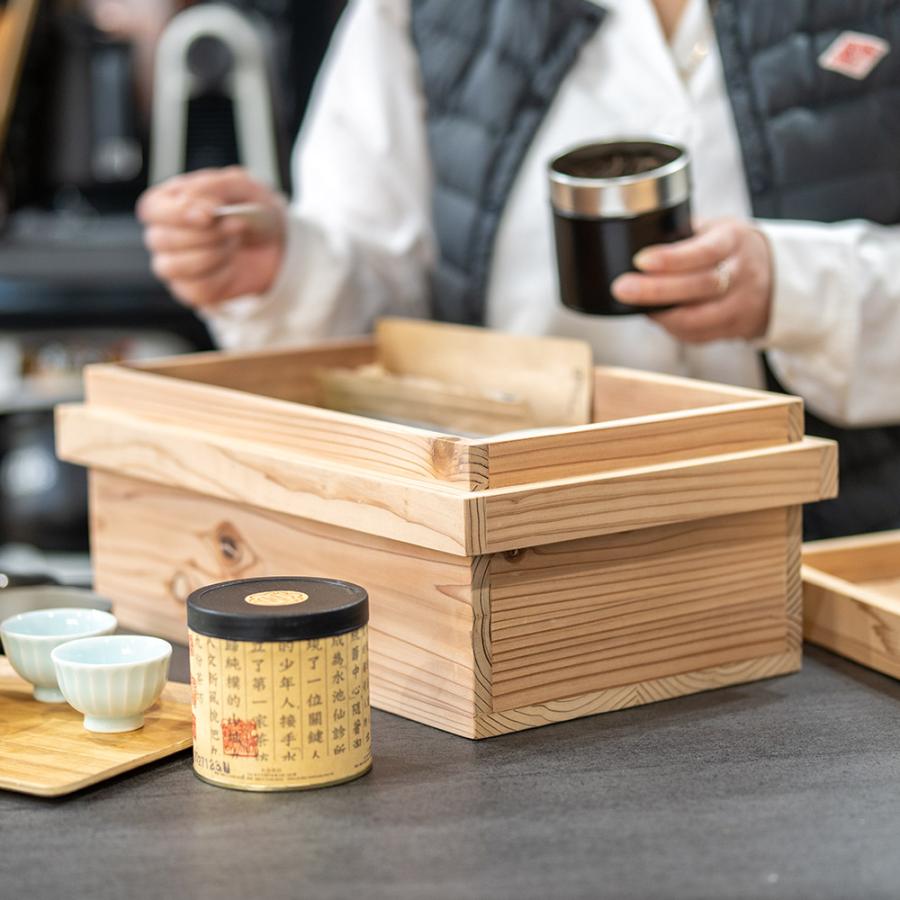 国産杉材のふた付き収納箱 小 りんご箱 茶箱 収納ボックス BOX