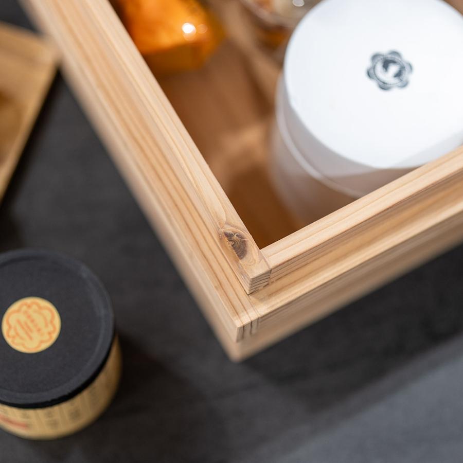 国産杉材のふた付き収納箱 小 りんご箱 茶箱 収納ボックス BOX