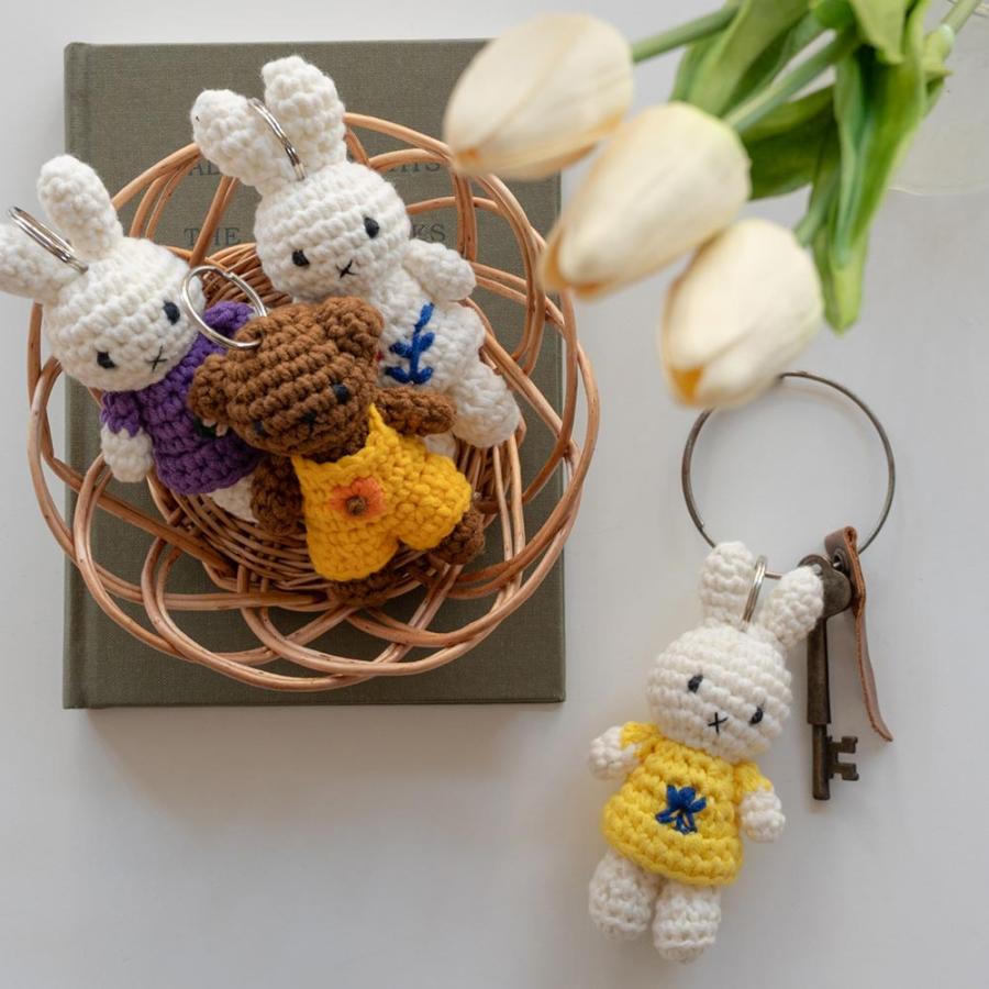 ミィ様6/13⭕️手縫い小物入れと革featherのkeyチャーム JUST DUTCH ミッフィー ハンドメイド キーハンガー スタンダート
