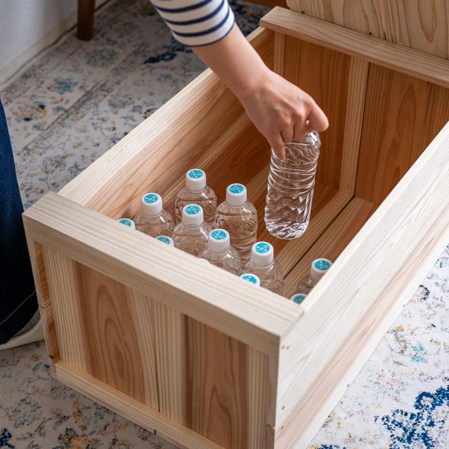 木の道具箱 蓋付き りんご箱 収納 ボックス スタッキング 国産 杉材 木