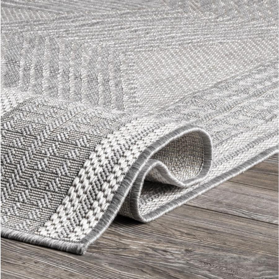 オリエンタル トーテム アウトドア ダイニングラグ ライトグレー Iris Totem Indoor/Outdoor Flatweave