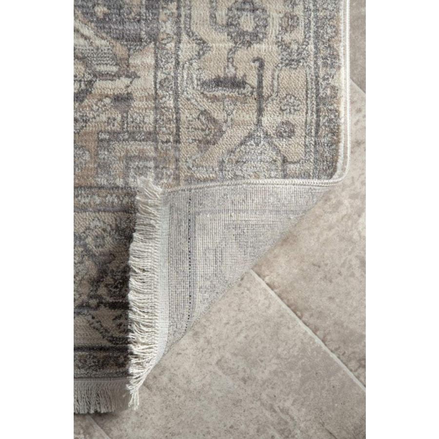 トライバル メダリオン柄 ヴィンテージ風 オリエンタル フリンジラグ シルバー Edessa Tribal Medallion Rug Silver  90×150cm