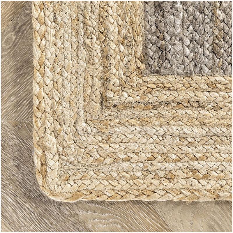 ナチュラル 天然素材 シンプル ジュートラグ おしゃれ グレー Maui Jute Simple Border Rug Gray 120×