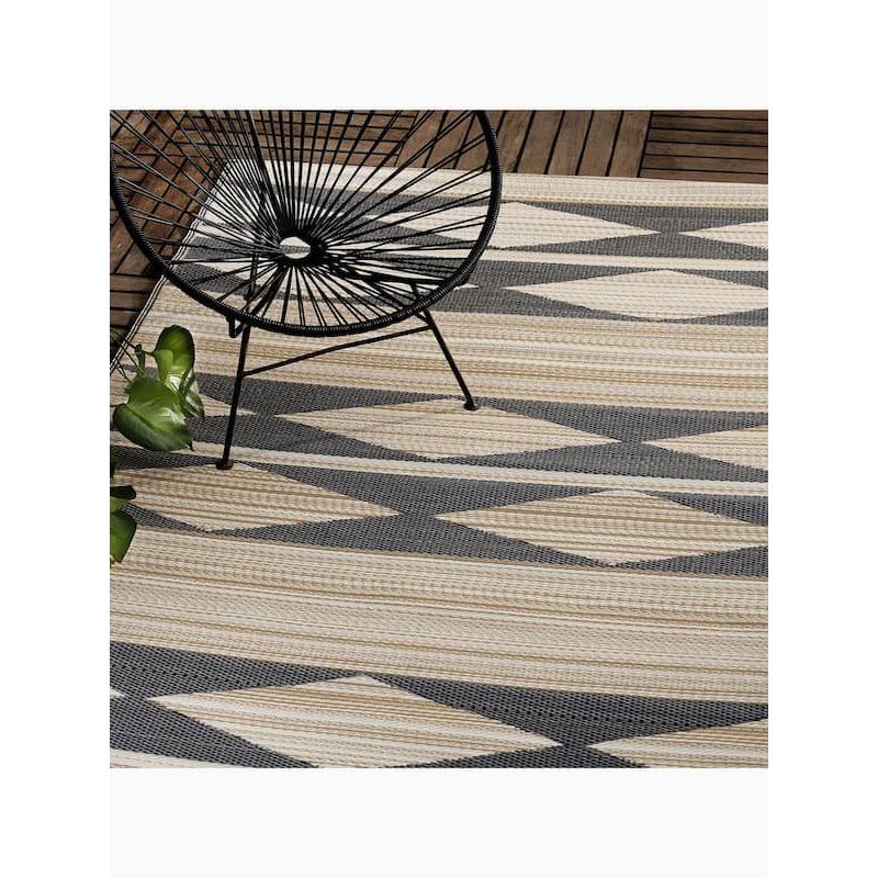 ファブハビタット カイロ アウトドア ダイニング プラスチックラグ ナチュラル/ブラック Fab Habitat Earth Cairo