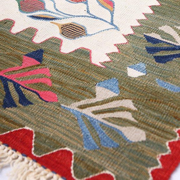オールドキリム　コンヤキリム　トルコ　純羊毛手紬、草木染が主の大きなキリム トルコ オールドキリム 128cm×220cm ラグマット｜マライカ公式通販