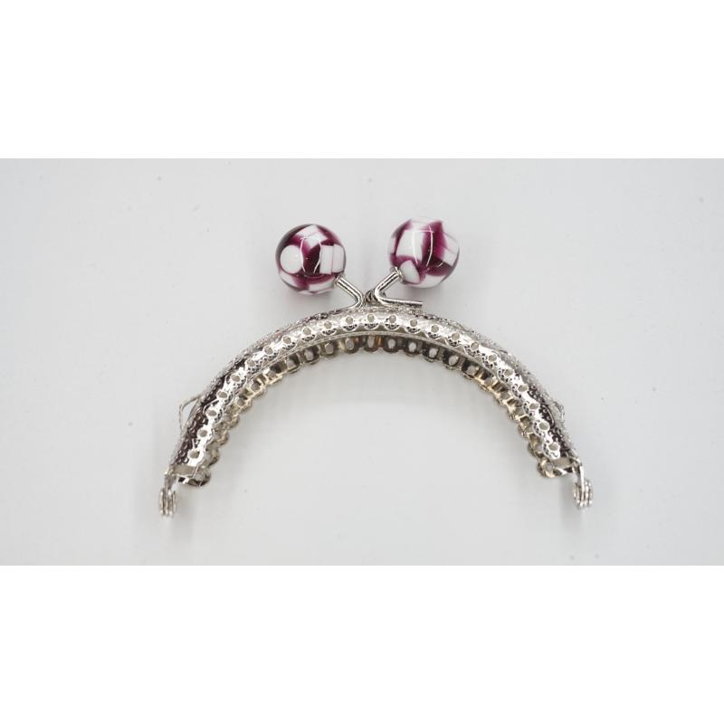 0102 がま口 口金 ハンドメイド 手芸 金属 パーツ 大玉 ガラス カラフル 幅約8.5cm 10個セット 資材 手作り 材料 素材 作製 裁縫 ガラス ゲンコ 縫い付けタイプ |  | 03