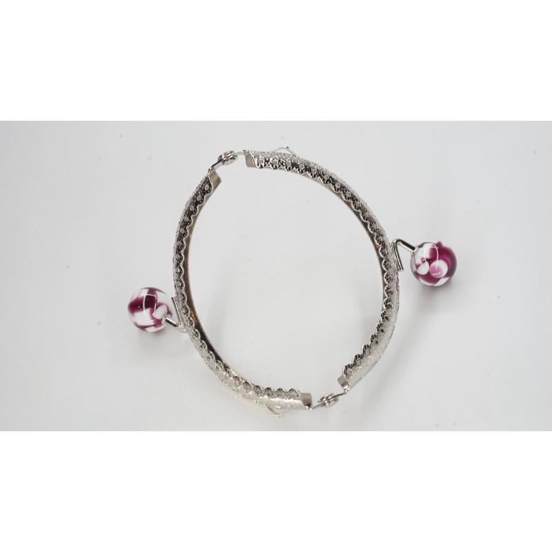 0102 がま口 口金 ハンドメイド 手芸 金属 パーツ 大玉 ガラス カラフル 幅約8.5cm 10個セット 資材 手作り 材料 素材 作製 裁縫 ガラス ゲンコ 縫い付けタイプ |  | 05