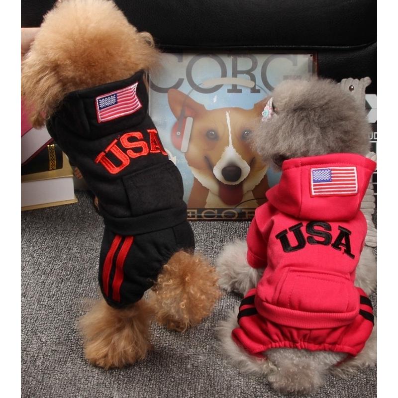 0147 犬服 犬の服 レッド 赤 Lサイズ USA ロゴ フード付き 可愛い 格好いい 犬のお洋服 日焼け止め 脱毛保護 ルームウェア 部屋着 お散歩 お出掛け |  | 01