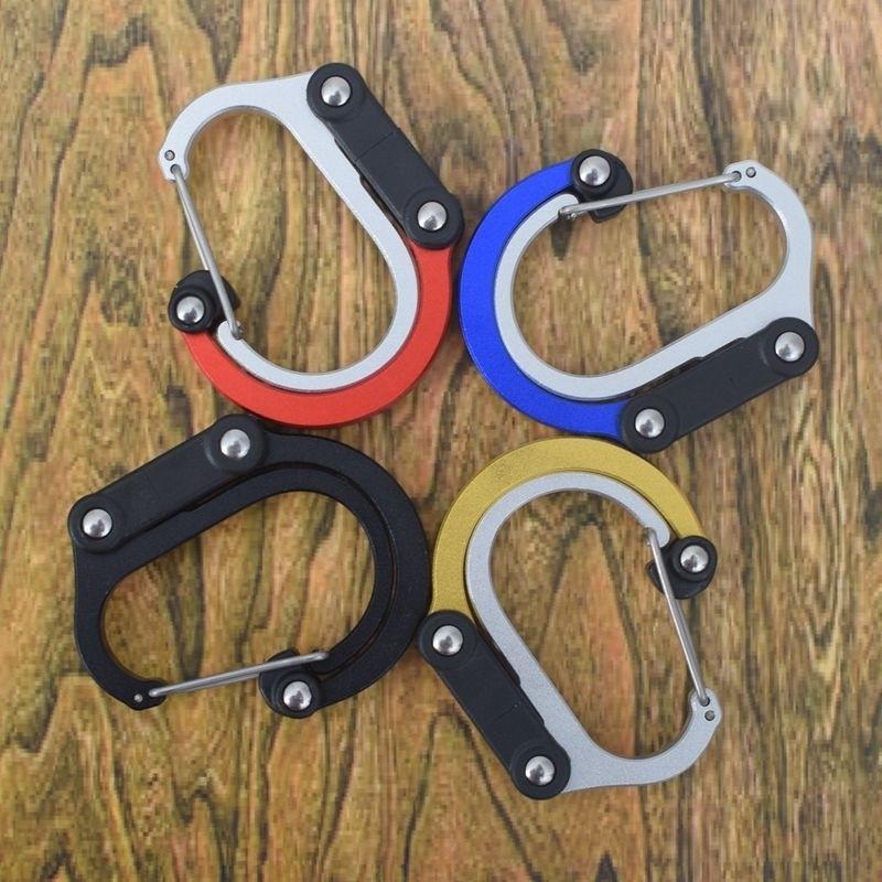 0157 カラビナ レッド Dタイプ 錆びない おしゃれ 超軽量 アルミ製 アウトドア 鍵用 7cm 高強度 |  | 02