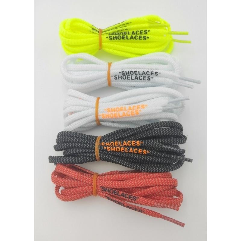 0233 靴紐 丸紐ホワイト黒字 140cm 2本セット |  | 01