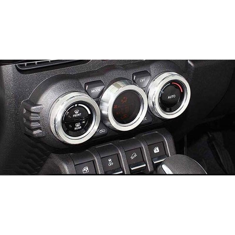 0305 ジムニー ダイアルリング シルバー エアコンパネル エアコンダイヤルカバー エアコンリング エアコンダイヤルカバー | 