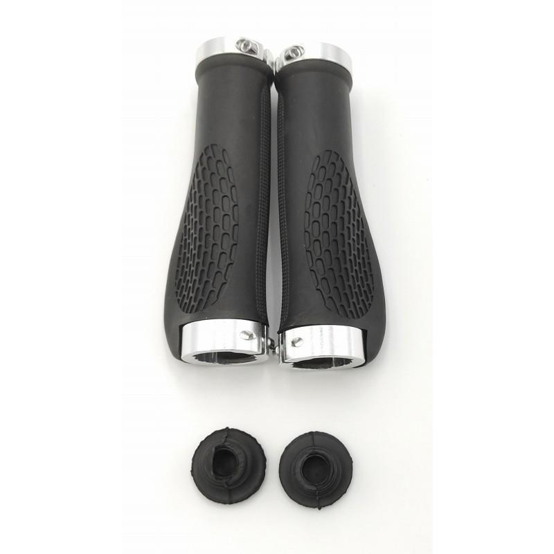 0350 自転車 ハンドルグリップ 銀 シルバー 交換 補修 修理 予備 ママチャリ キックボード マウンテンバイク クロスバイク BMX カスタム | 