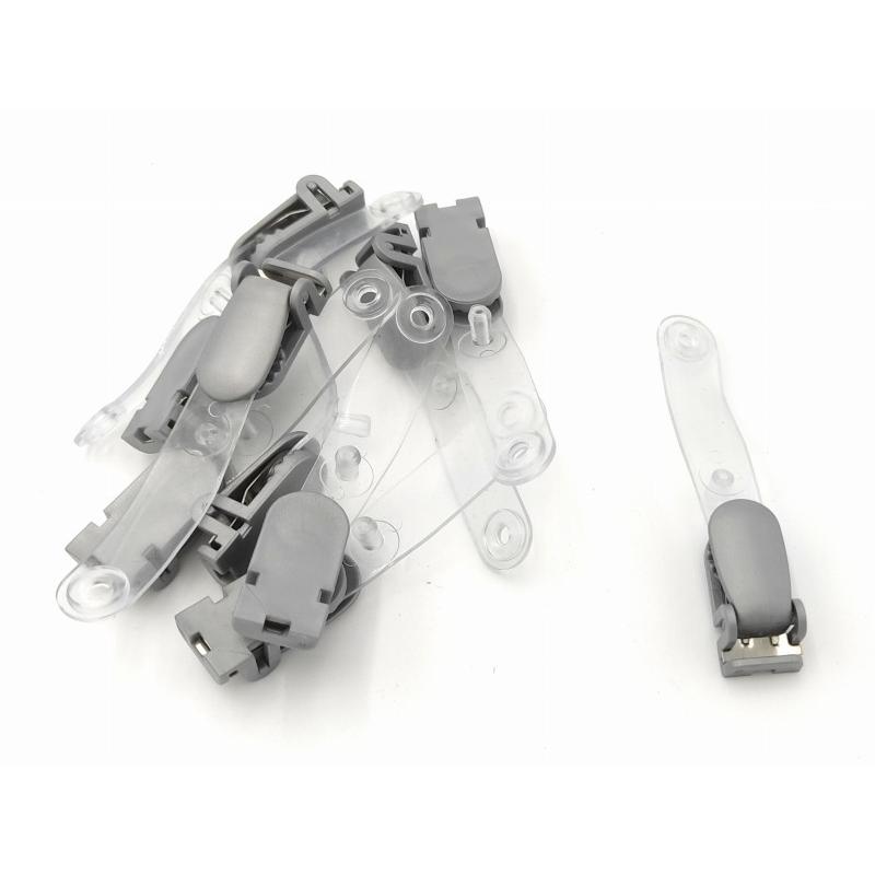 0370 バンドクリップ 名札用クリップ 10個セット グレー クリップ 手芸 名札ホルダー IDカードホルダー 名札 | 