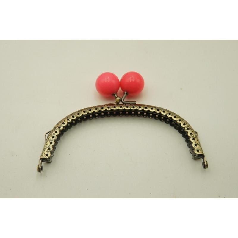 0398 がま口 口金 ハンドメイド 手芸 金属 パーツ アンティーク調 幅約12.5cm 10個セット 資材 手作り 材料 素材 作製 丸形 裁縫 ガラス 縫い付けタイプ |  | 03