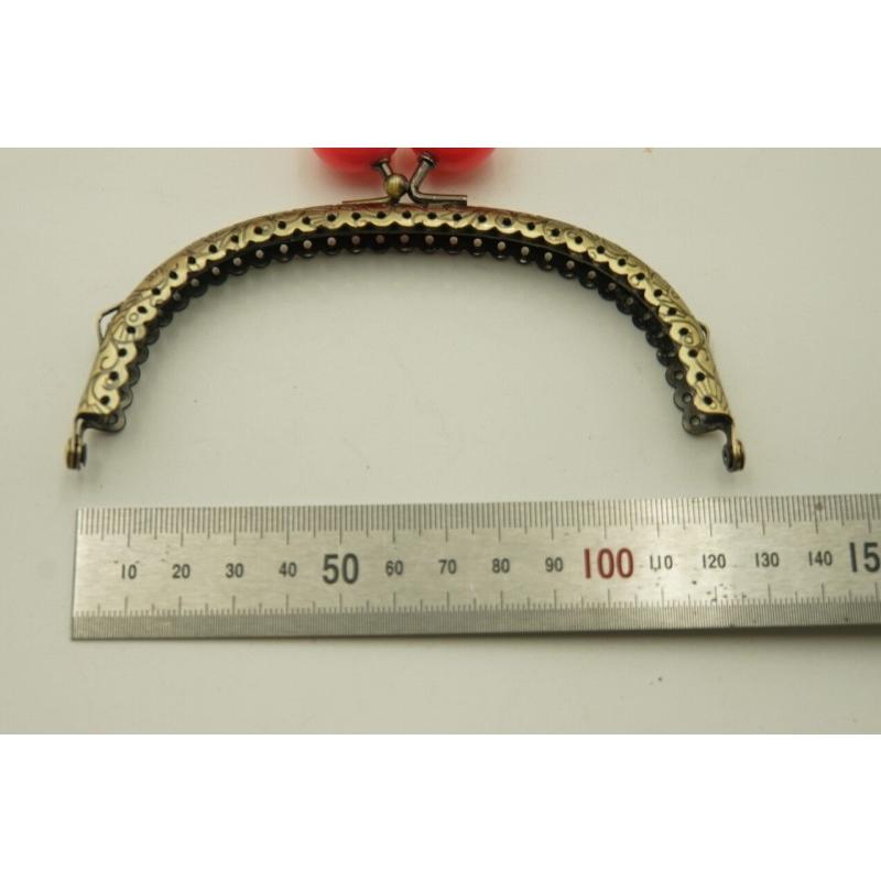 0398 がま口 口金 ハンドメイド 手芸 金属 パーツ アンティーク調 幅約12.5cm 10個セット 資材 手作り 材料 素材 作製 丸形 裁縫 ガラス 縫い付けタイプ |  | 05